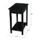 International Concepts Rectangle Narrow End Table, 22 W, 14 L, 25 in H, Wood, Black OT46-2214 - alternate 8